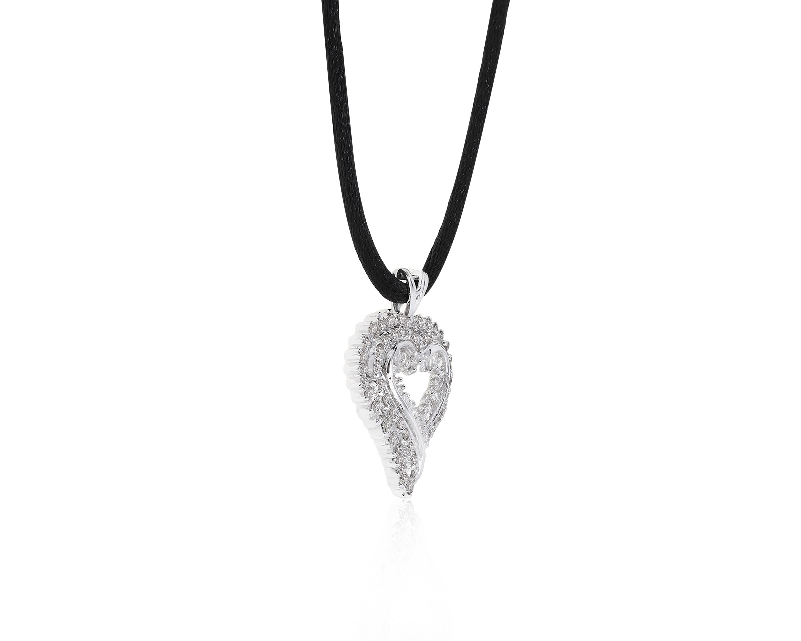 Женственный золотой кулон с бриллиантами 1.45ct