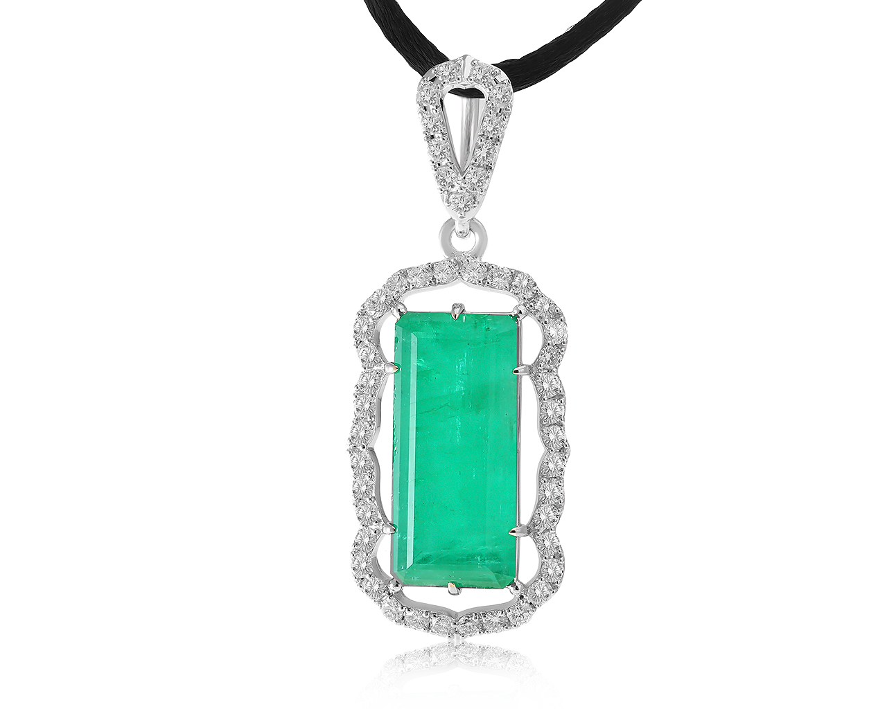 Прекрасный золотой кулон с изумрудом 9.19ct