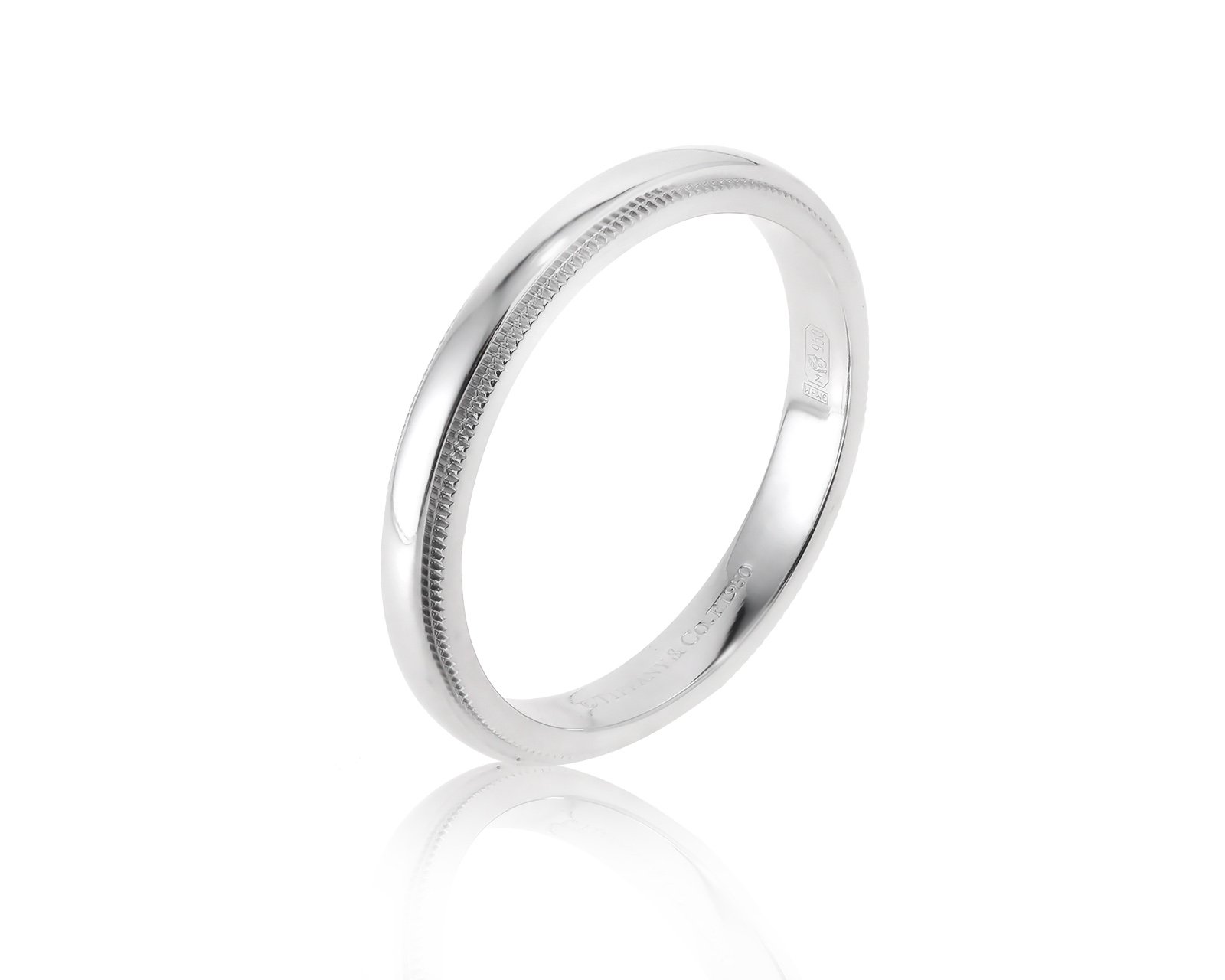 Оригинальное платиновое кольцо Tiffany&Co Milgrain 070623/2