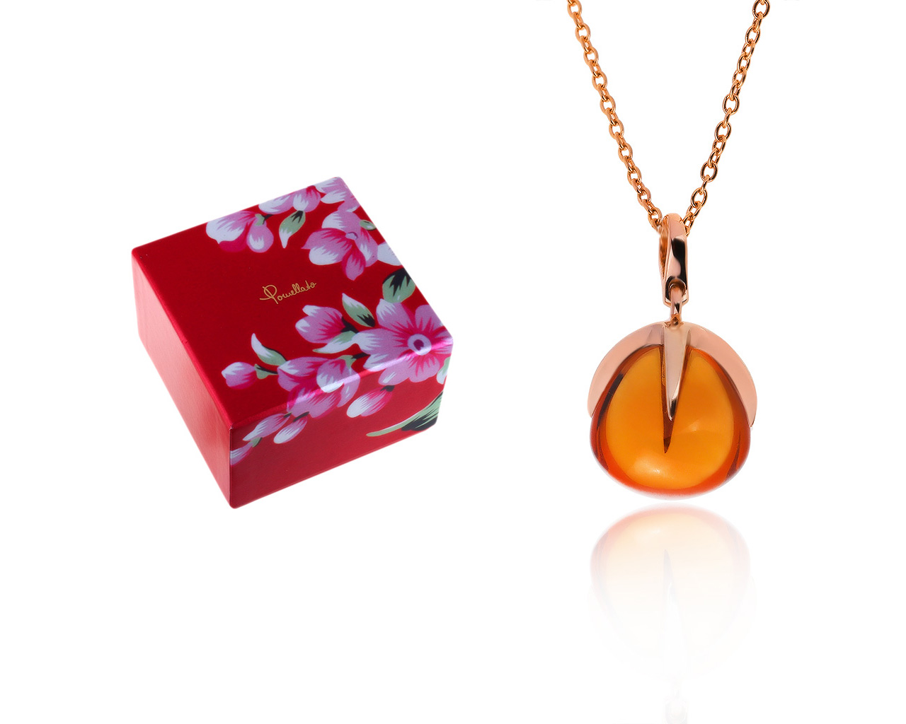 Оригинальный золотой кулон с цитрином 6.38ct Pomellato