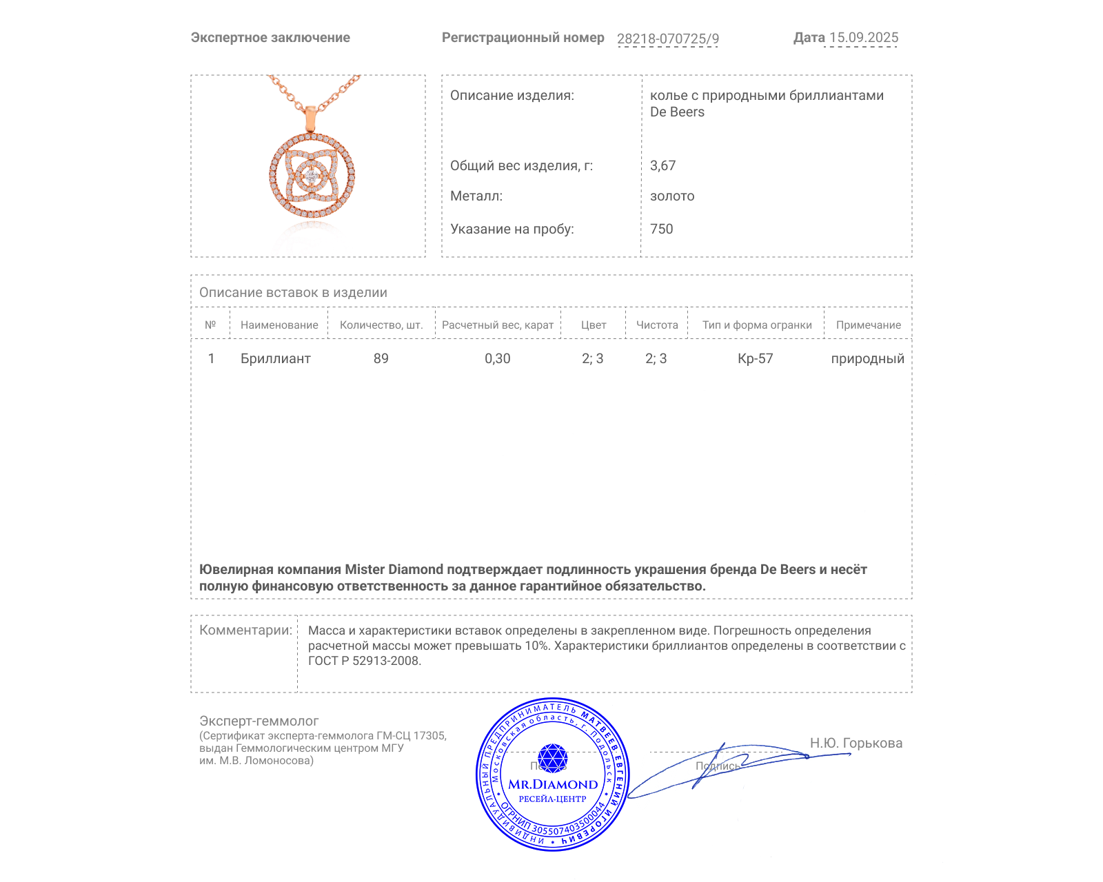 Оригинальное золотое колье De Beers Enchanted Lotus