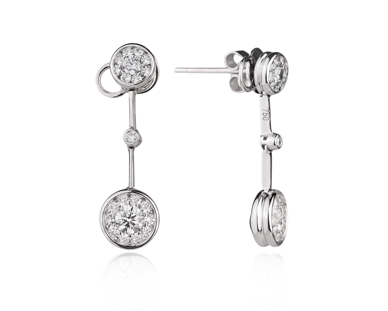 Золотые серьги с бриллиантами 0.90ct