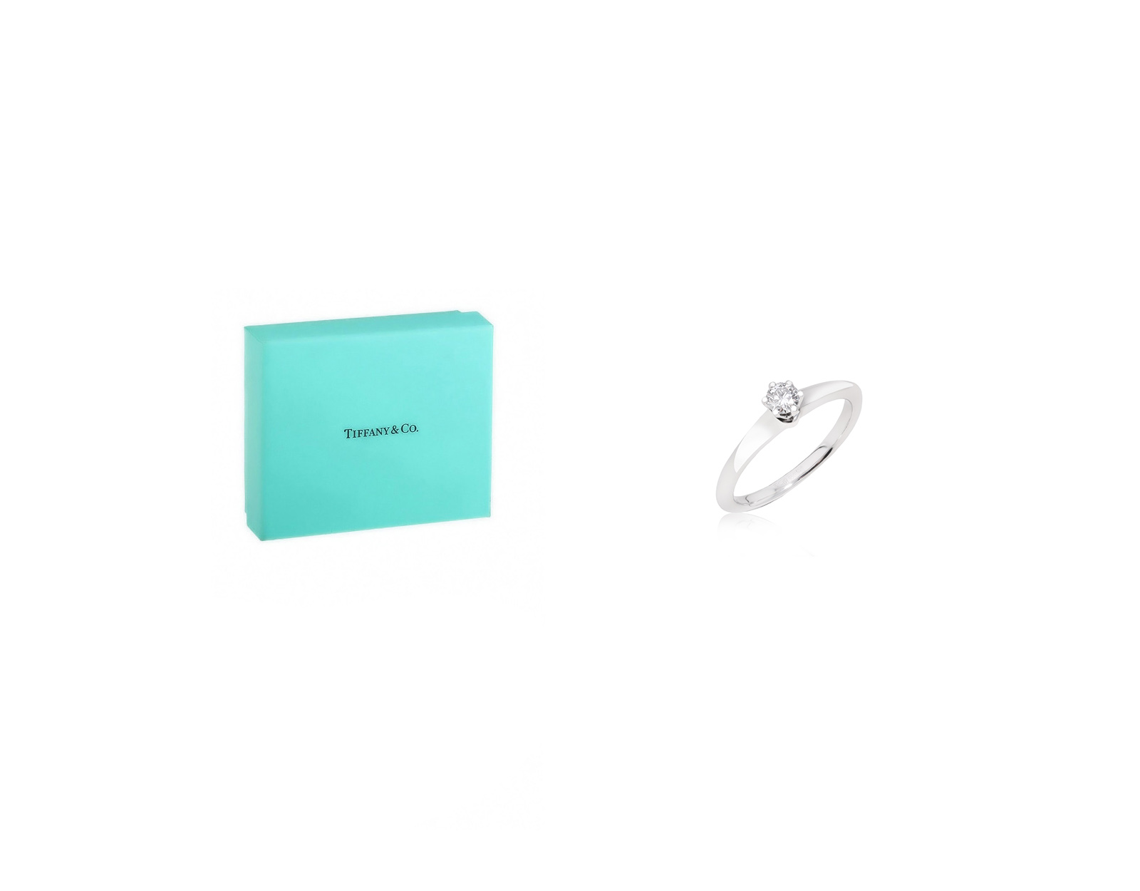 Оригинальное платиновое кольцо с бриллиантом 0.17ct Tiffany&Co