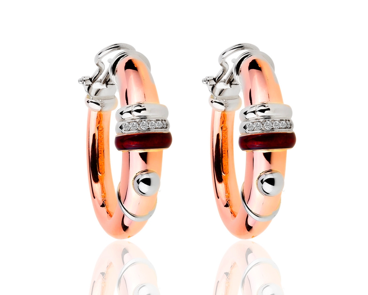 Нежные золотые серьги с бриллиантами 0.18ct Nouvelle Bague 260119/5