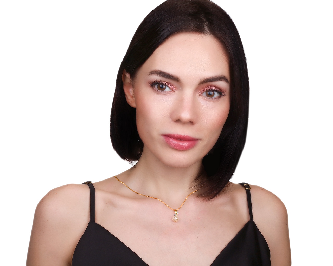 Модный золотой кулон с бриллиантами 0.05ct