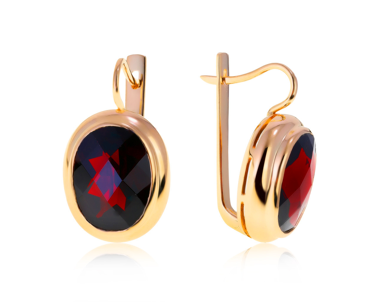 Золотые серьги с гранатами 17.39ct 030321/7