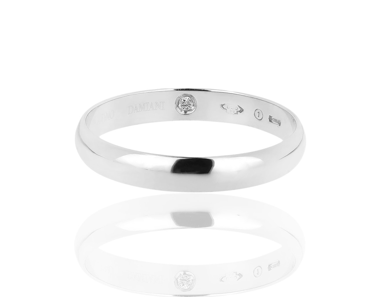 Оригинальное платиновое кольцо с бриллиантом 0.01ct Damiani 231118/11