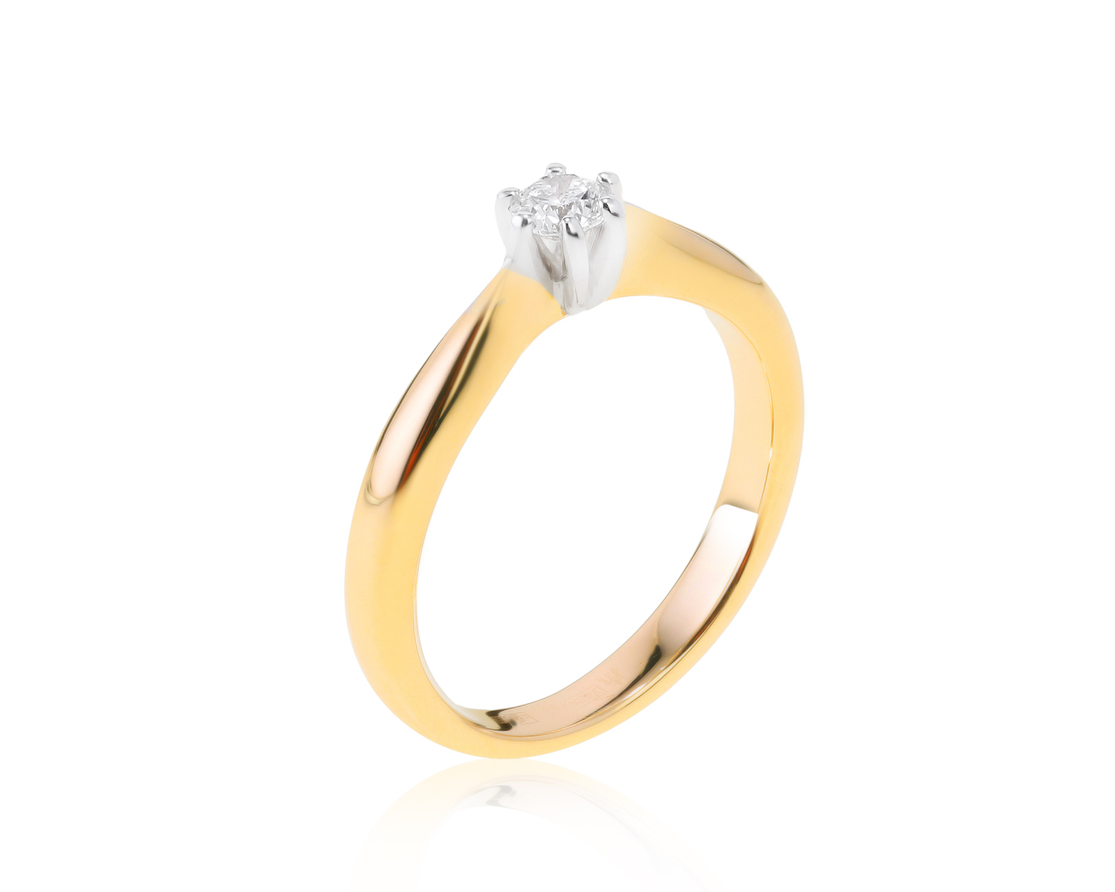 Изящное золотое кольцо с бриллиантом 0.18ct 160122/10