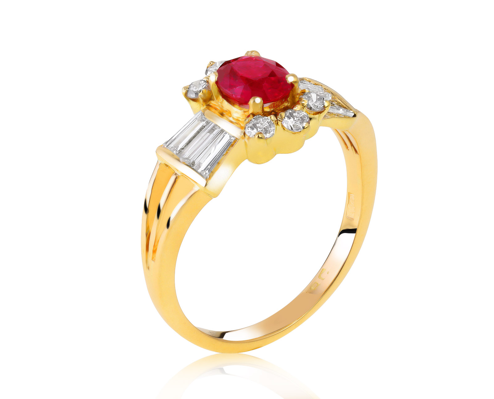 Чарующее золотое кольцо с рубином 0.65ct 280421/14