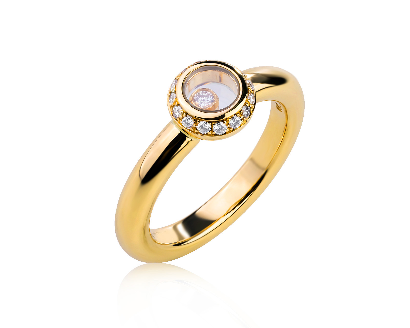 Оригинальное золотое кольцо с бриллиантами 0.20ct Chopard Happy Diamonds 190626/3