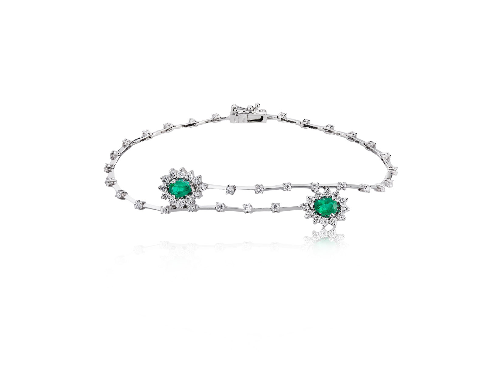 Золотой браслет с изумрудами 0.65ct и бриллиантами 1.20ct 260326/3