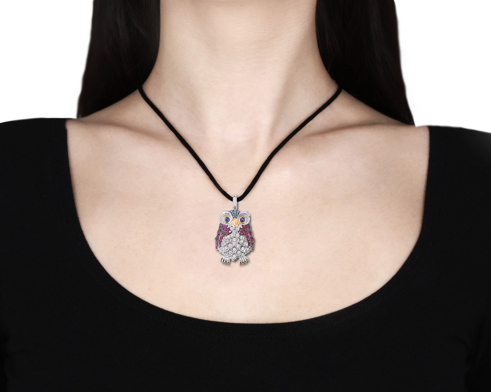 Потрясающий золотой кулон-брошь с бриллиантами 2.62ct