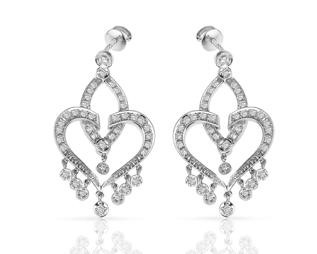 Романтичные золотые серьги с бриллиантами 1.20ct 050418/5