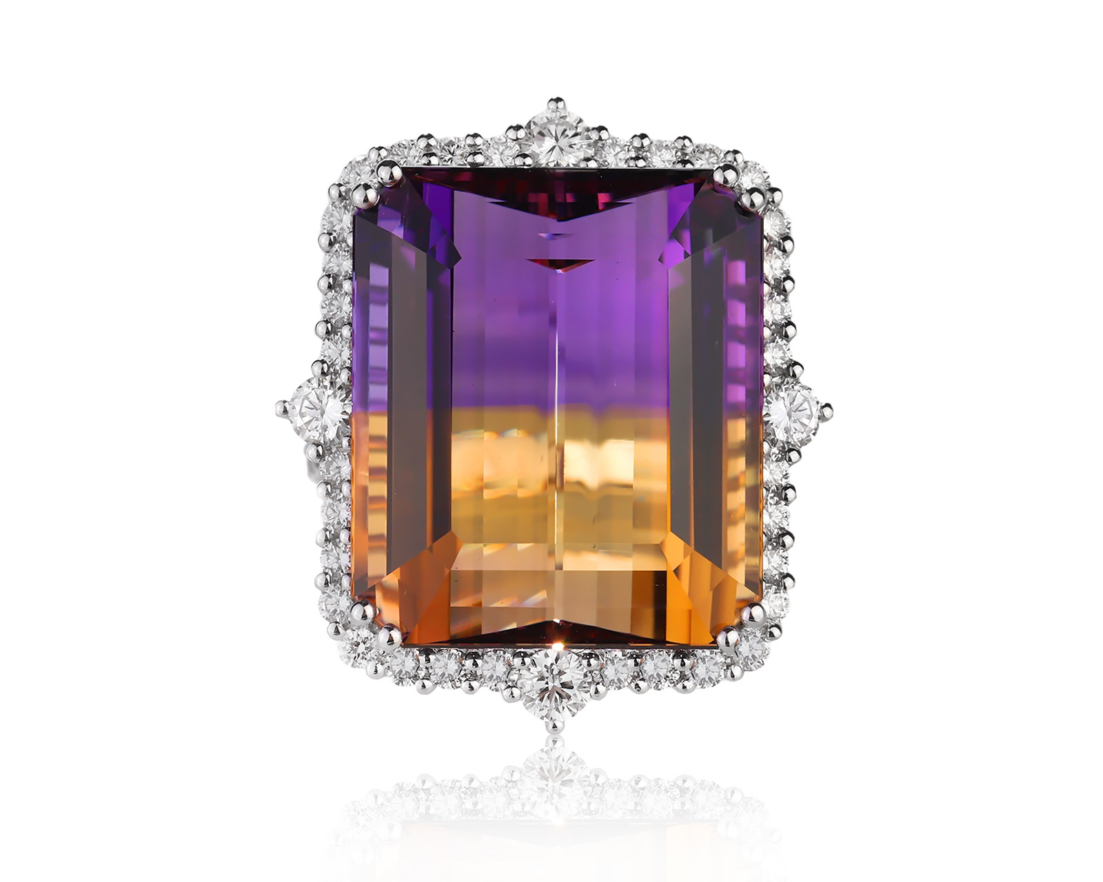 Золотое кольцо с аметрином 30.52ct и бриллиантами 1.04ct Evgeny Matveev
