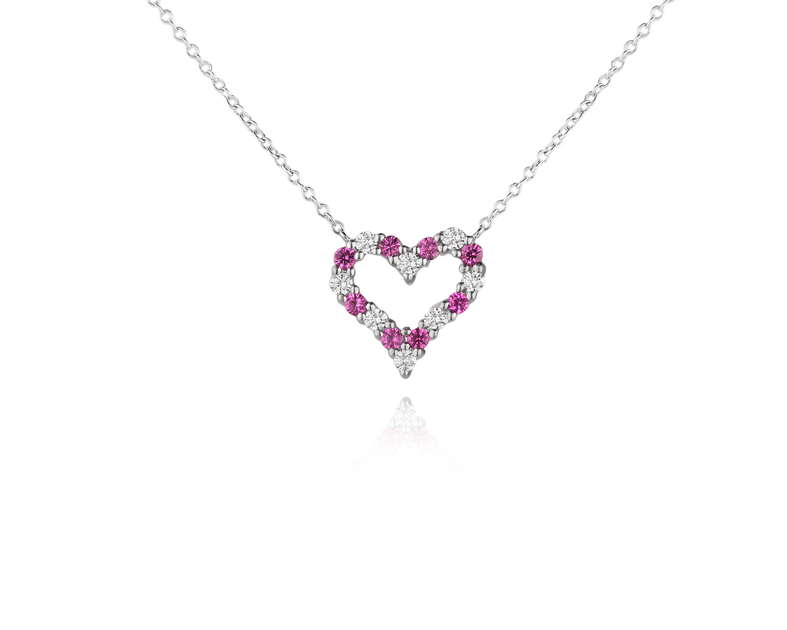 Оригинальное платиновое колье с сапфирами 0.15ct Tiffany&Co Heart 150726/7