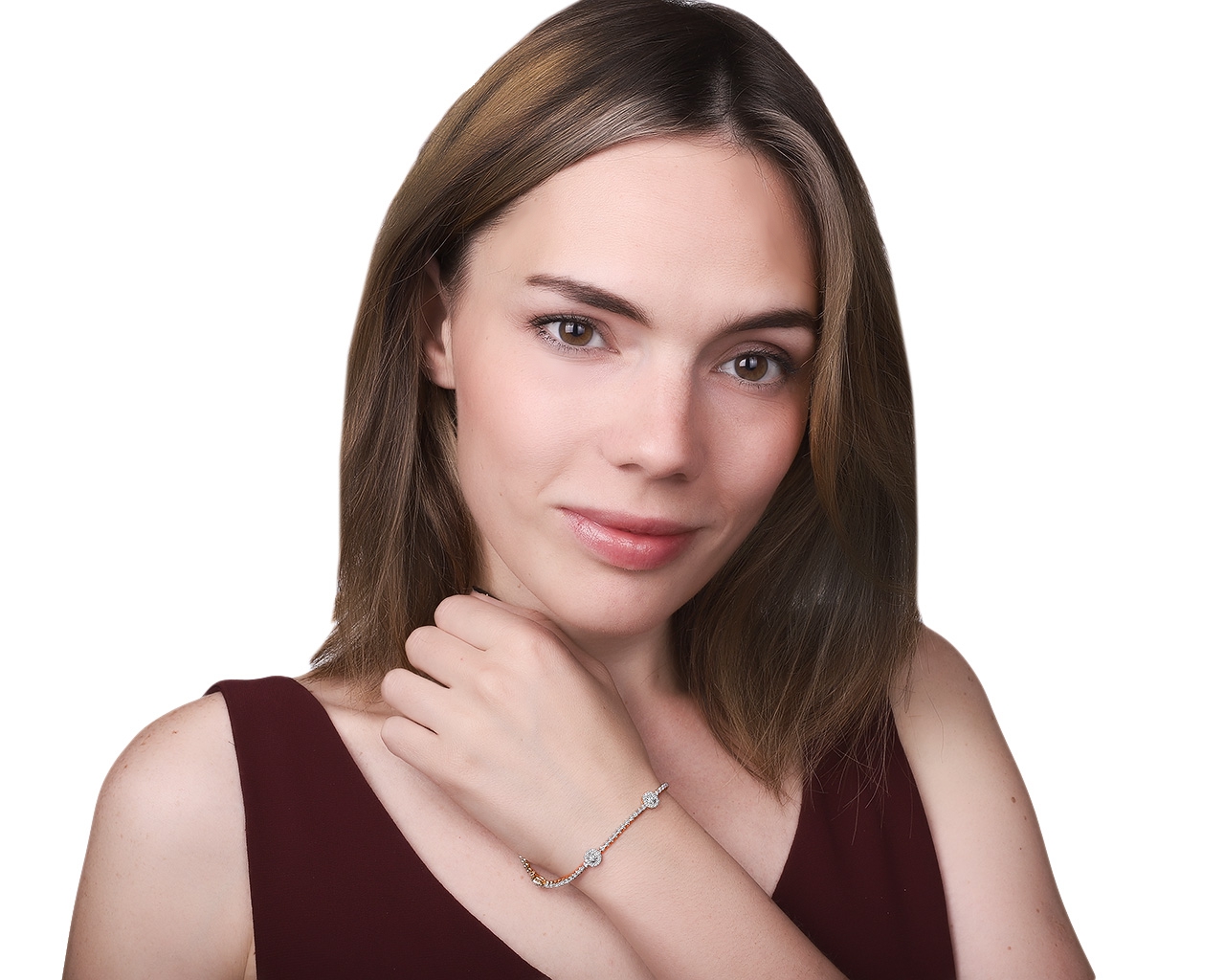 Притягательный золотой браслет с бриллиантами 1.11ct