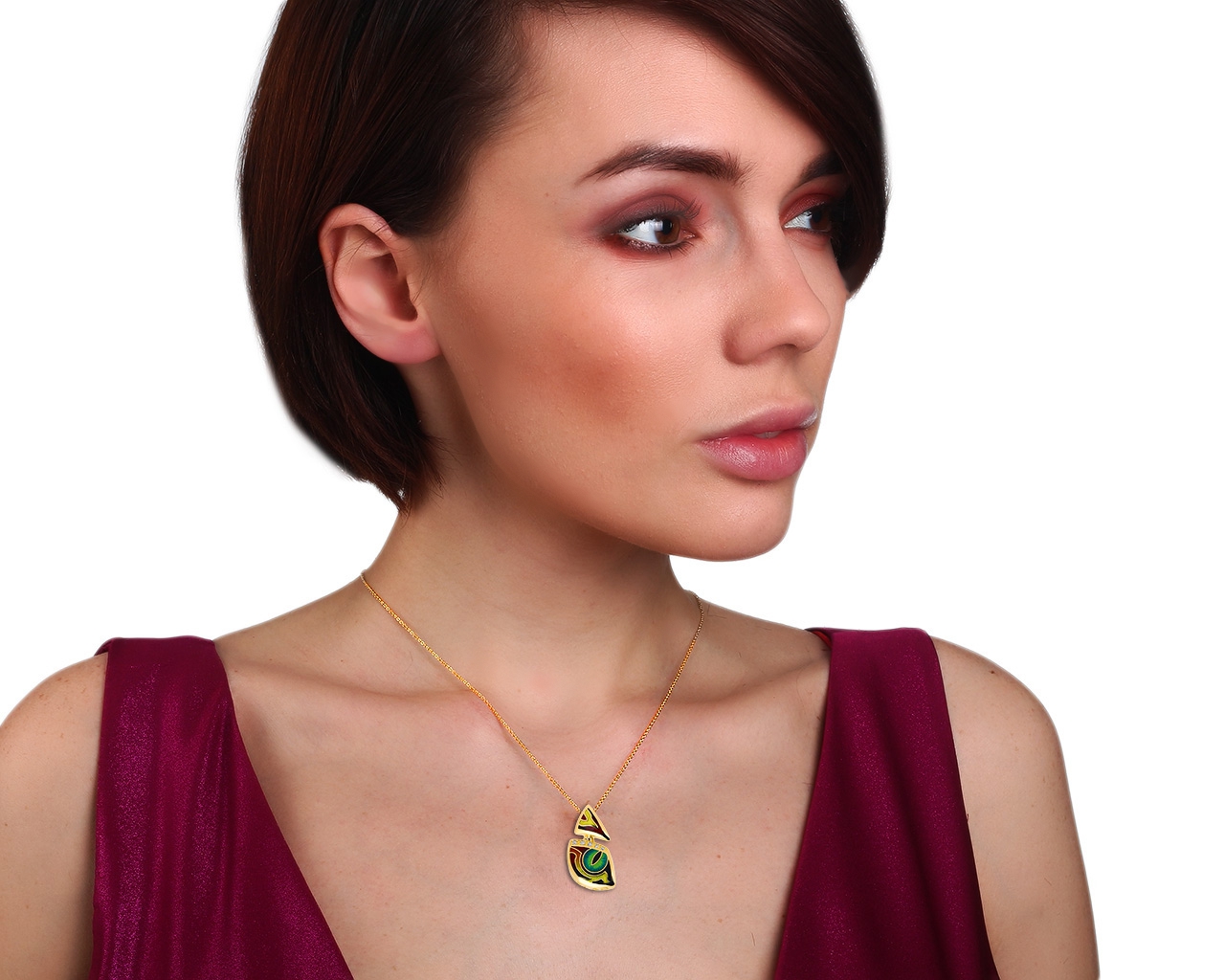 Золотая подвеска с бриллиантами и эмалью Marmelad