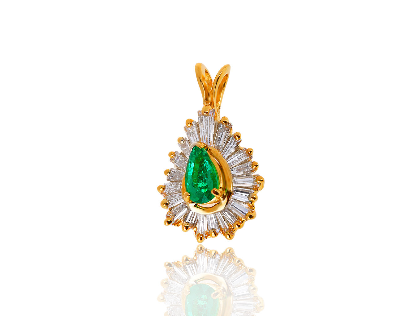 Богатый золотой кулон с изумрудом 0.40ct 160919/10