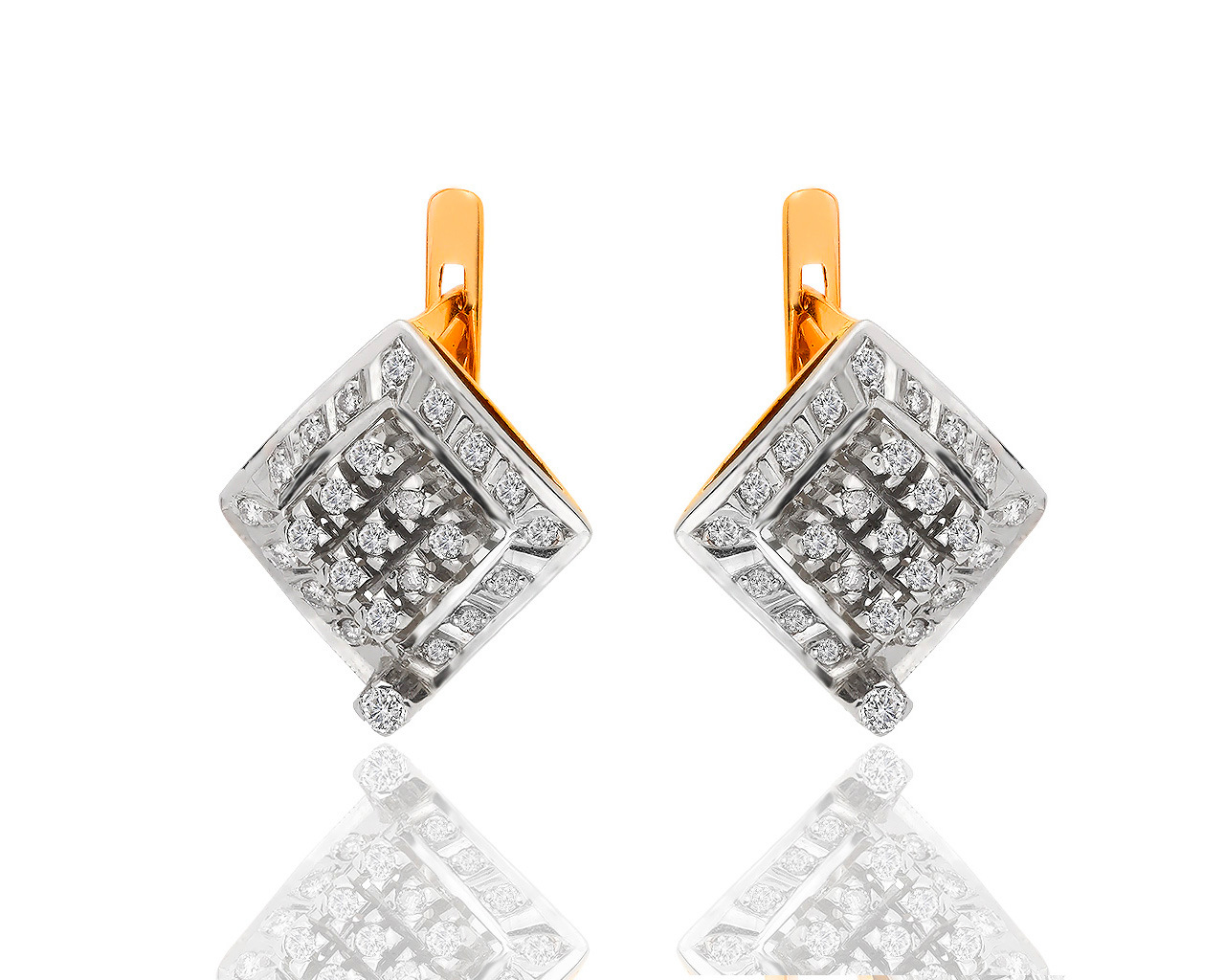 Прекрасные золотые серьги с бриллиантами 0.67ct 070217/6