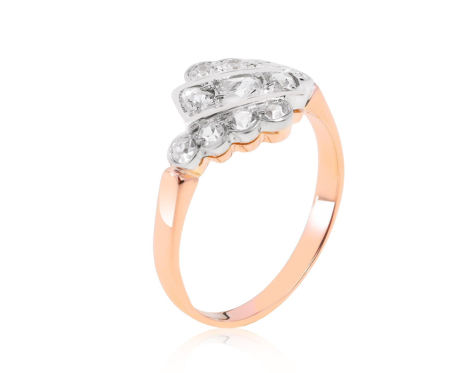 Винтажное золотое кольцо с сапфирами 0.48ct СССР 291121/7 Винтажное золотое кольцо с сапфирами 0.48ct СССР 291121/7