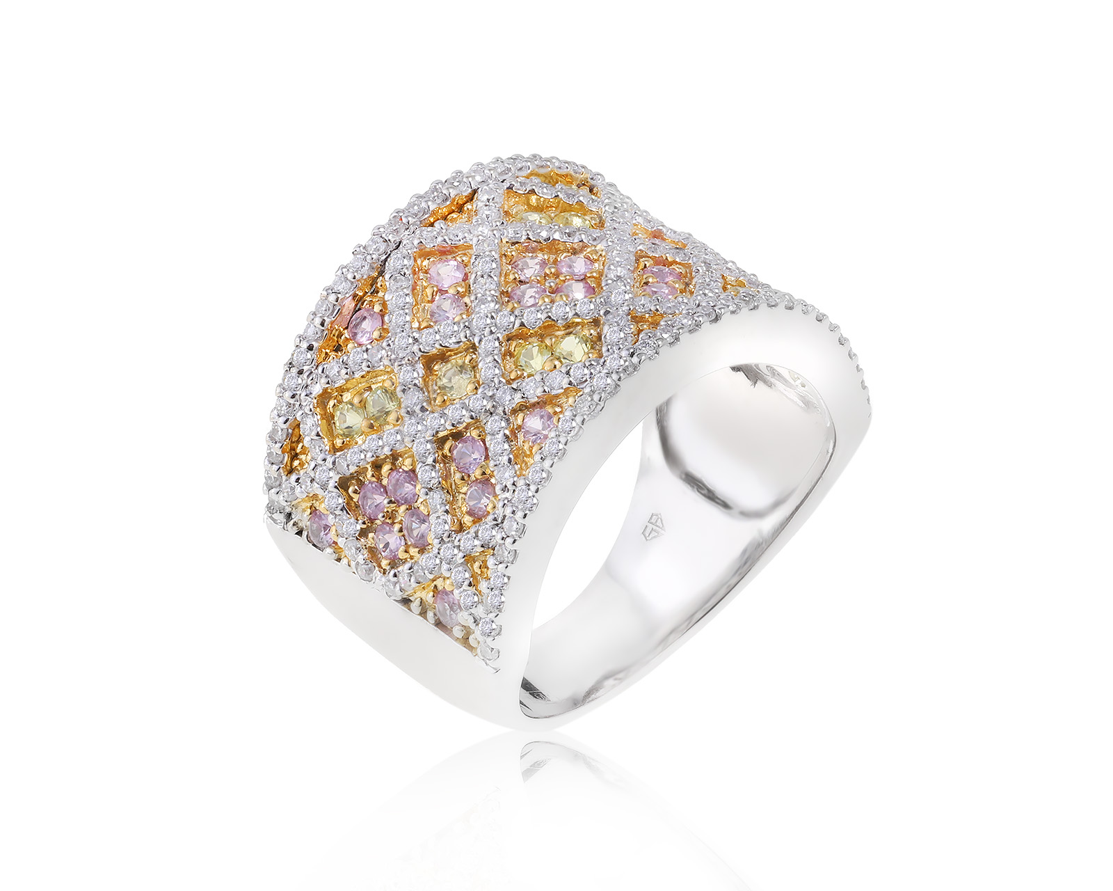 Праздничное золотое кольцо с сапфирами 0.76ct 170123/7