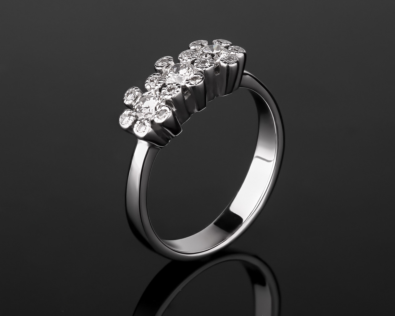 Престижное золотое кольцо с бриллиантами 0.43ct
