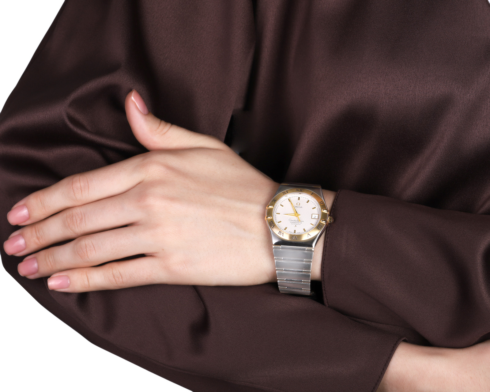 Оригинальные золотые часы Omega Constellation