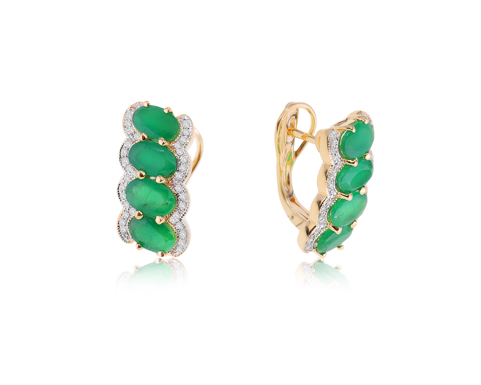 Золотые серьги с изумрудами 3.52ct 270723/21