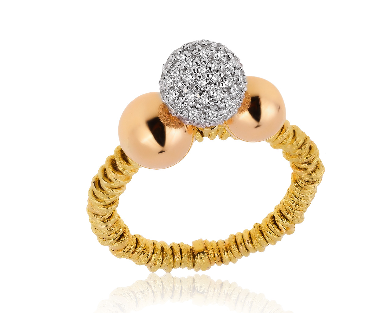 Оригинальное золотое кольцо с бриллиантами 0.90ct Roberto Demeglio 150820/2