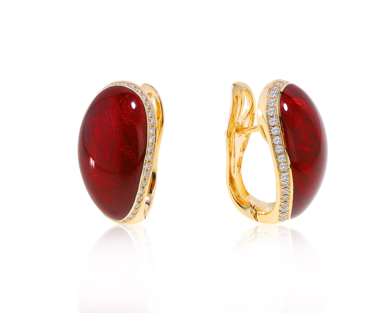 Оригинальные золотые серьги с эмалью Faberge 180722/2