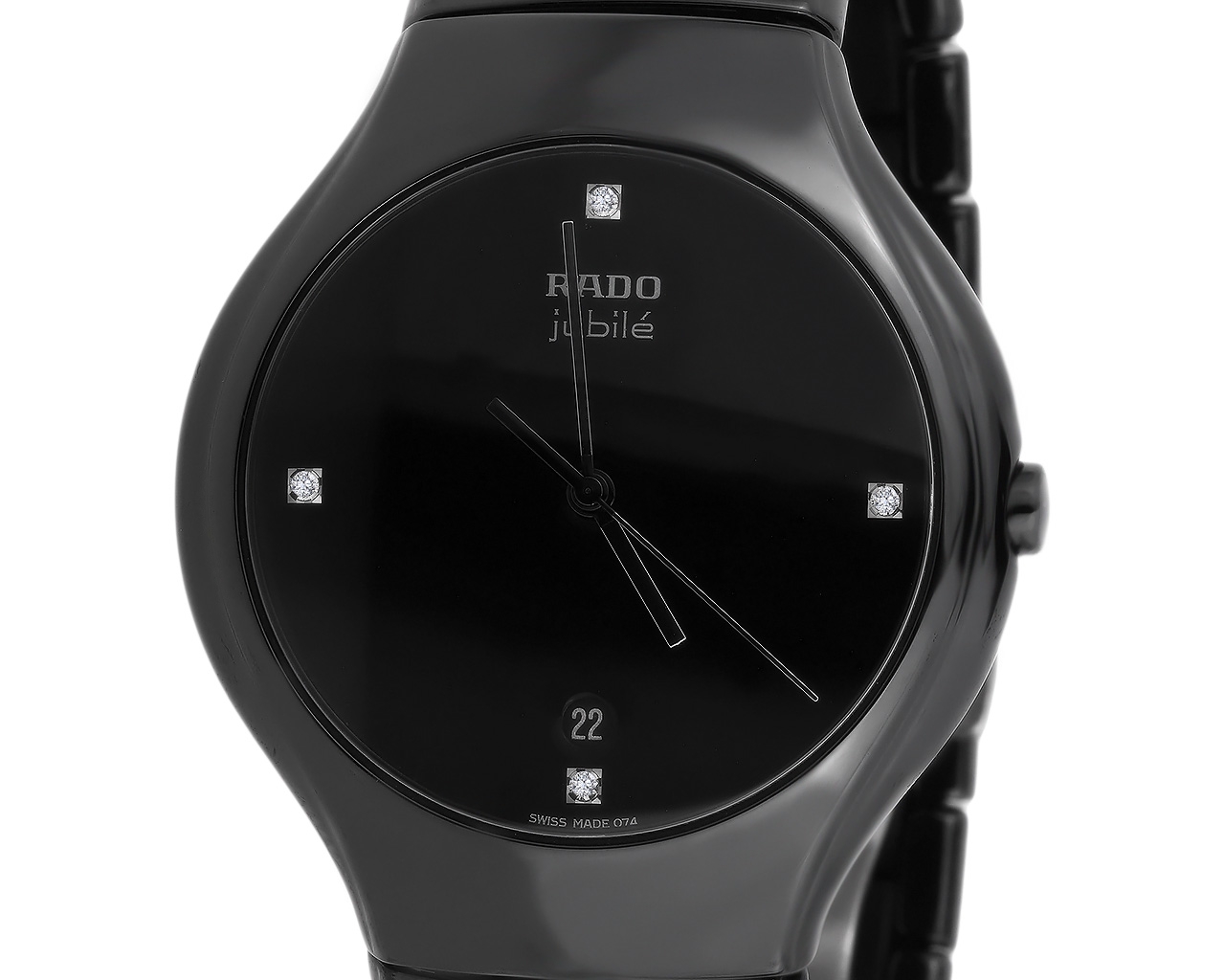 Оригинальные керамические часы с бриллиантами 0.04ct Rado