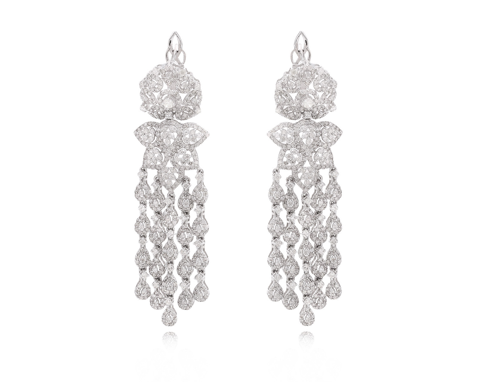 Золотые серьги с бриллиантами 3.88ct 161125/2