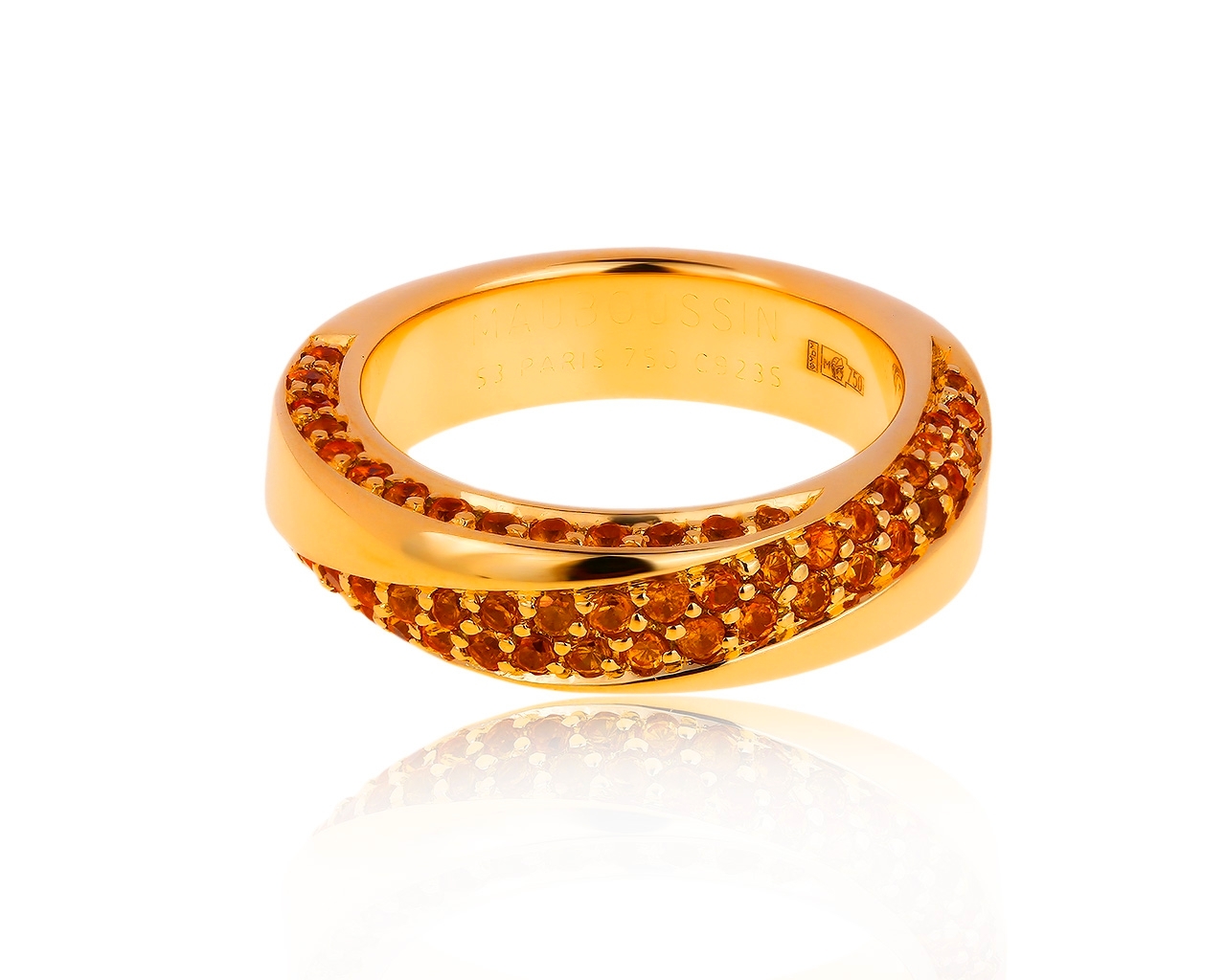 Оригинальное золотое кольцо с сапфирами 1.33ct Mauboussin 030819/20