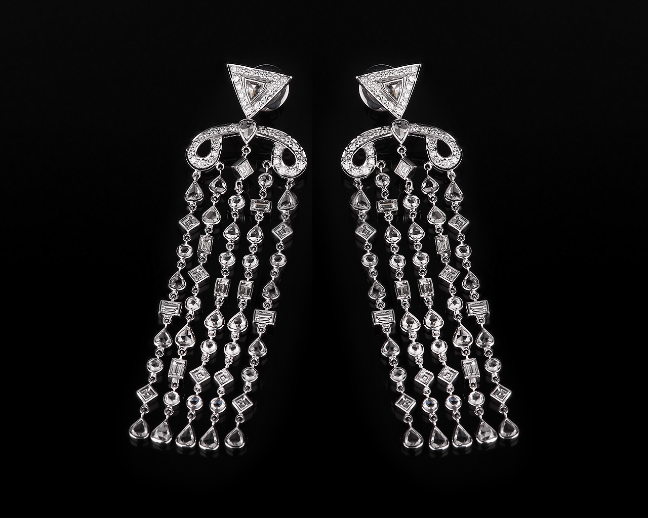 Утонченные золотые серьги с бриллиантами 10.70ct 250817/5