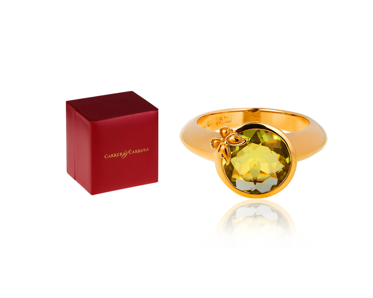 Достойное золотое кольцо с цитрином Carrera y Carrera