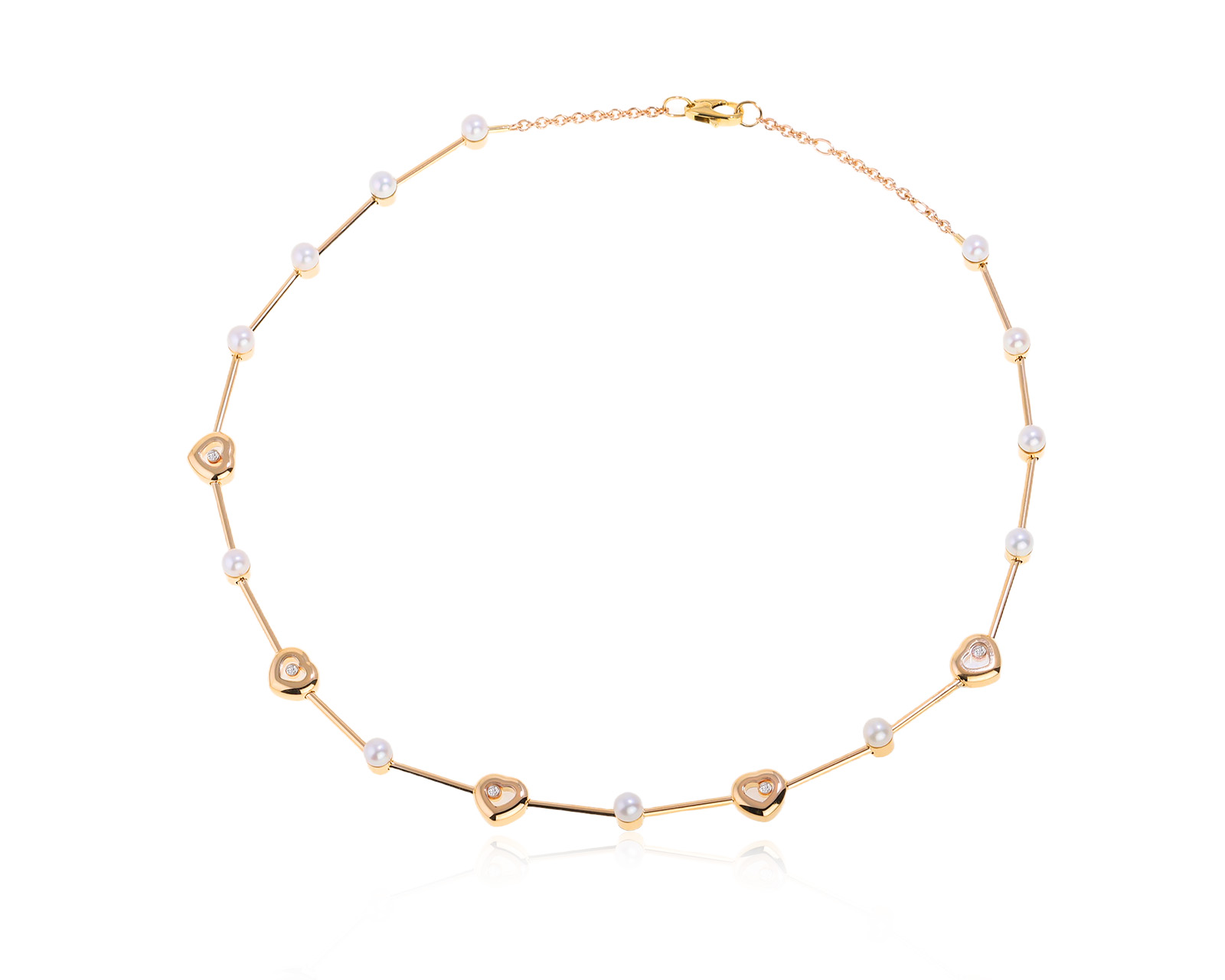 Оригинальное золотое ожерелье Chopard Happy Diamonds 030925/1