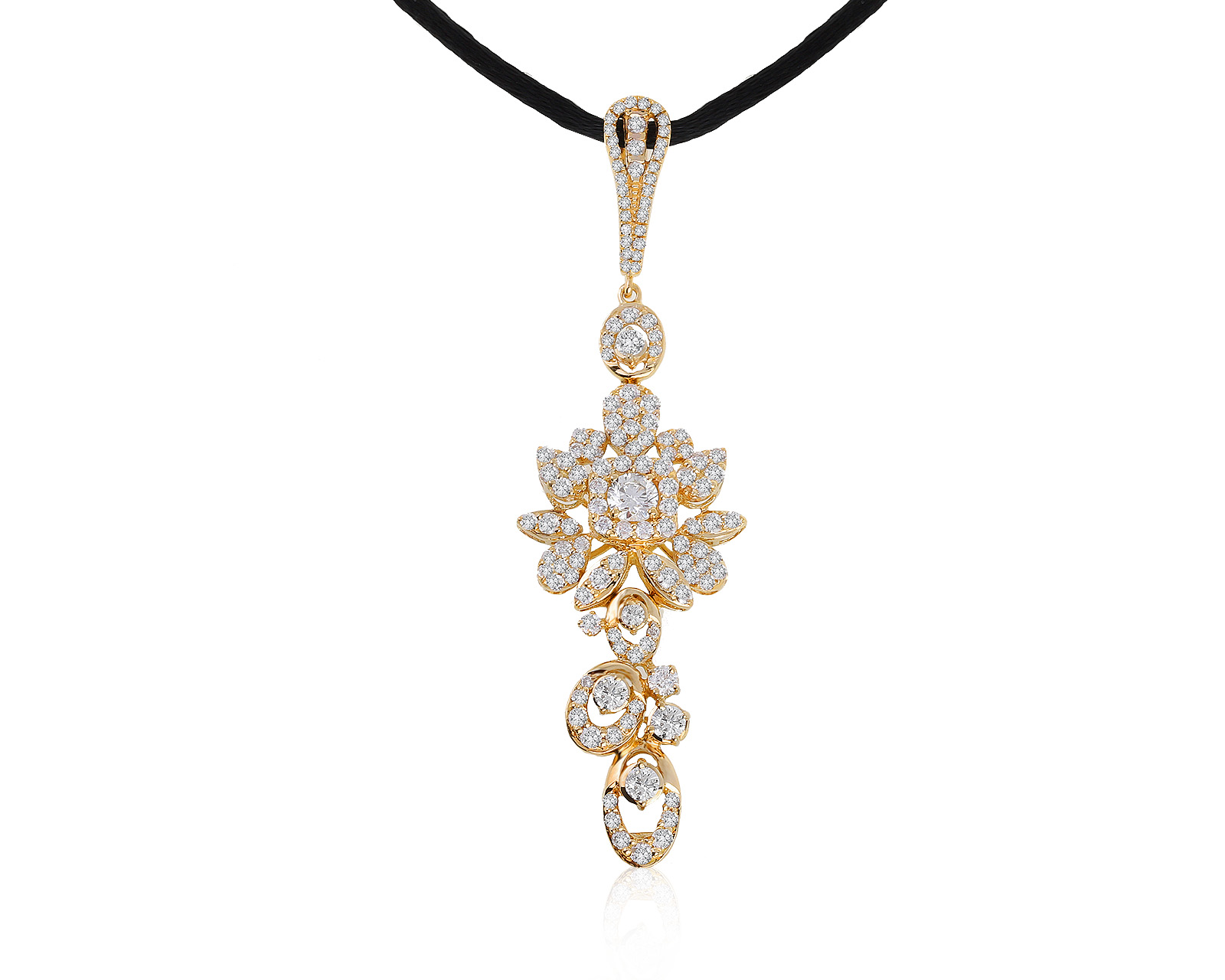 Шикарный золотой кулон с бриллиантами 1.80ct