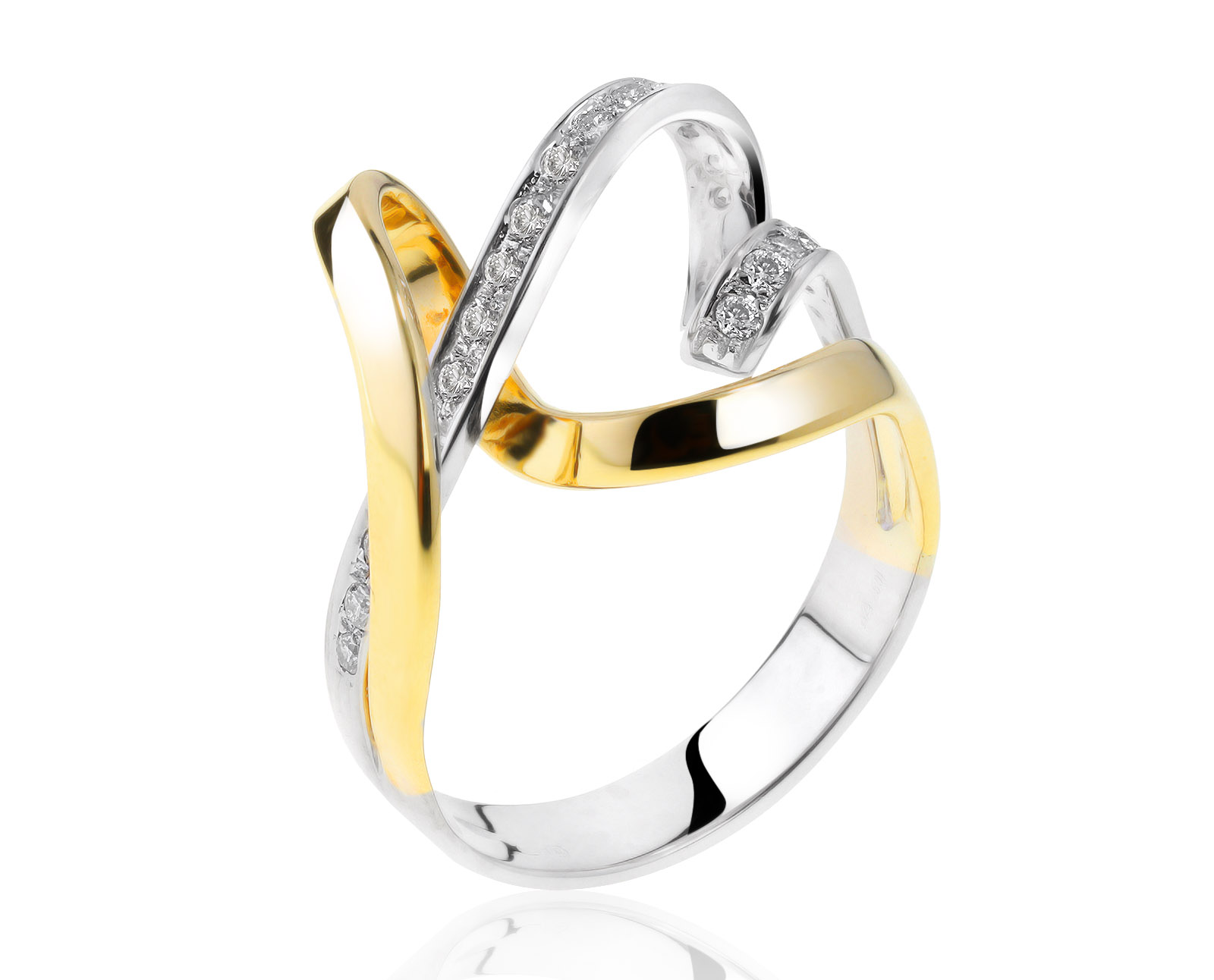 Богатое золотое кольцо с бриллиантами 0.35ct 280521/20