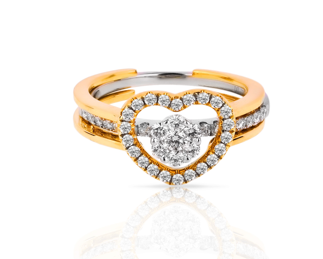 Необычное золотое кольцо с бриллиантами 0.56ct 040418/2