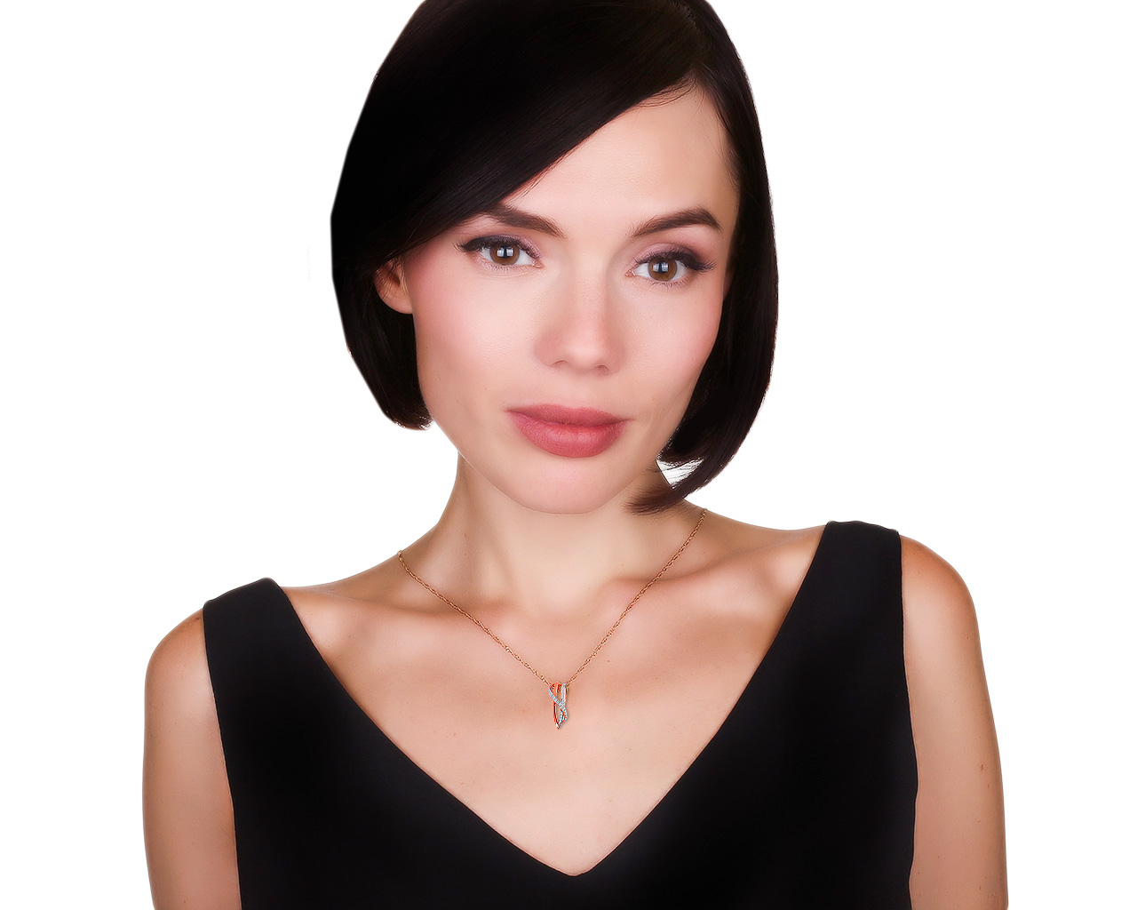 Достойный золотой кулон с бриллиантами 0.08ct