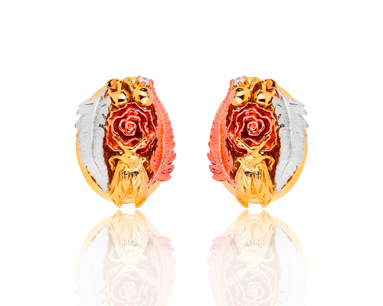 Оригинальные золотые серьги с бриллиантами 0.06ct Roberto Bravo 250619/10 Оригинальные золотые серьги с бриллиантами 0.06ct Roberto Bravo 250619/10