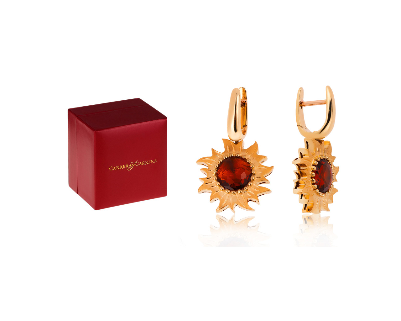 Оригинальные золотые серьги с цитринами 1.96ct Carrera y Carrera Sol Y Sombra