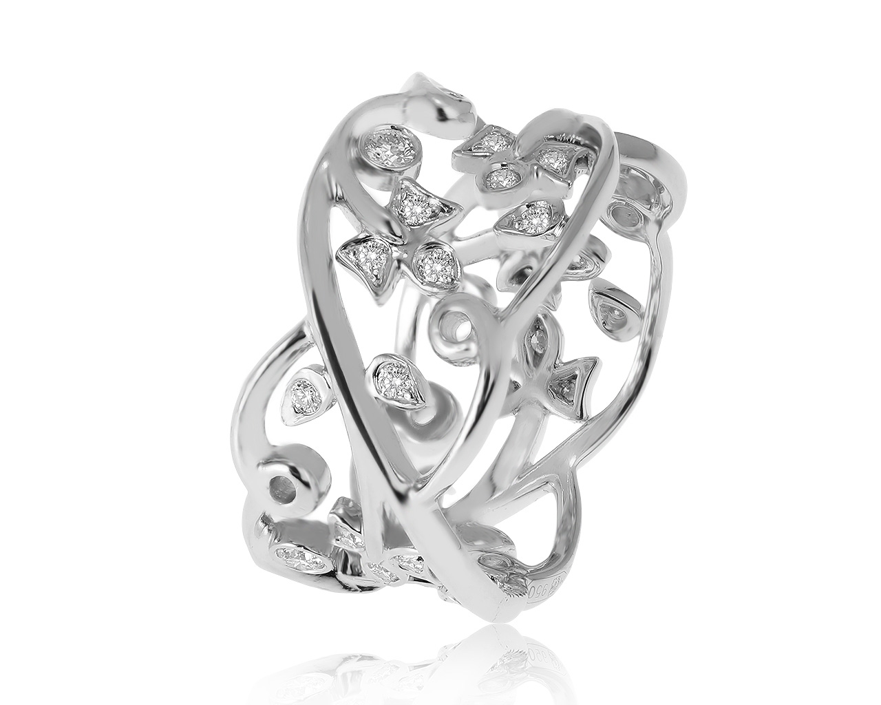Оригинальное платиновое кольцо с бриллиантами 0.30ct Tiffany&Co