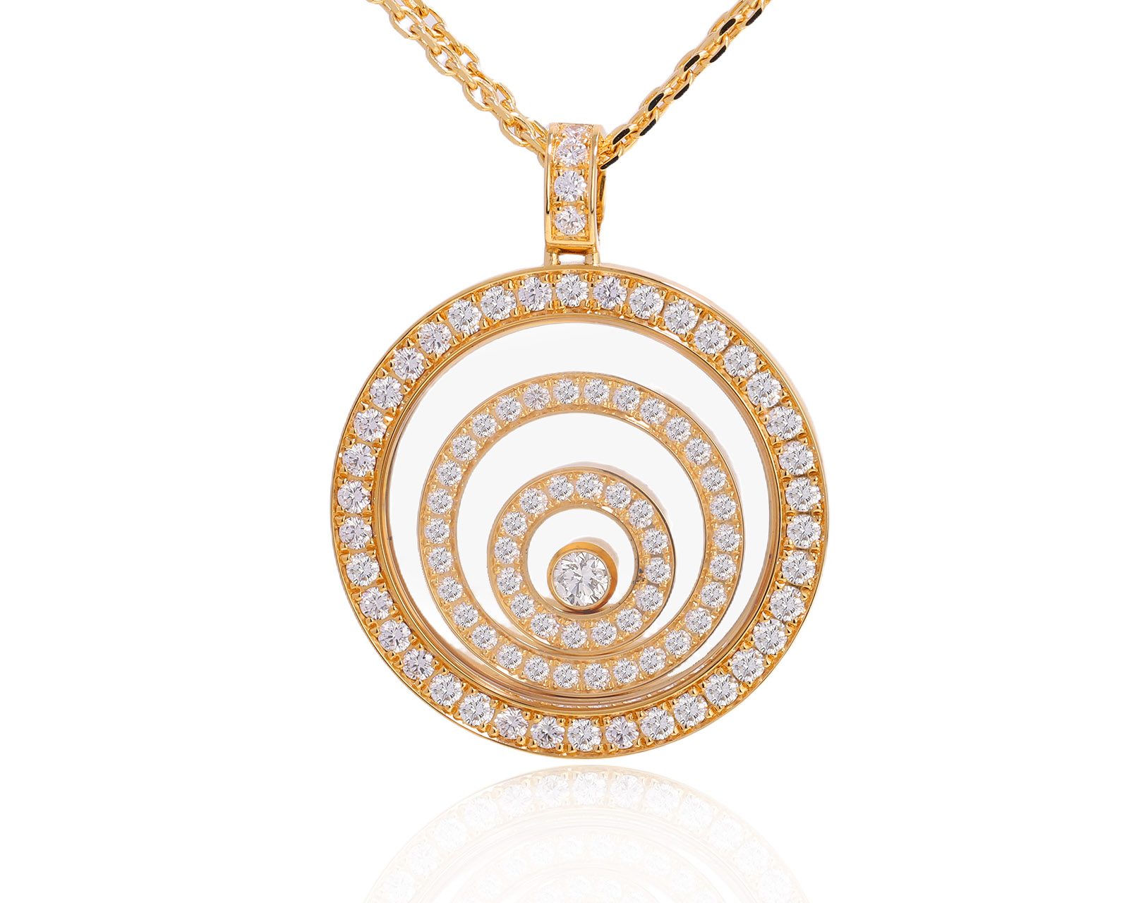 Оригинальный золотой кулон с бриллиантами 1.20ct Chopard Happy Spirit 110725/6