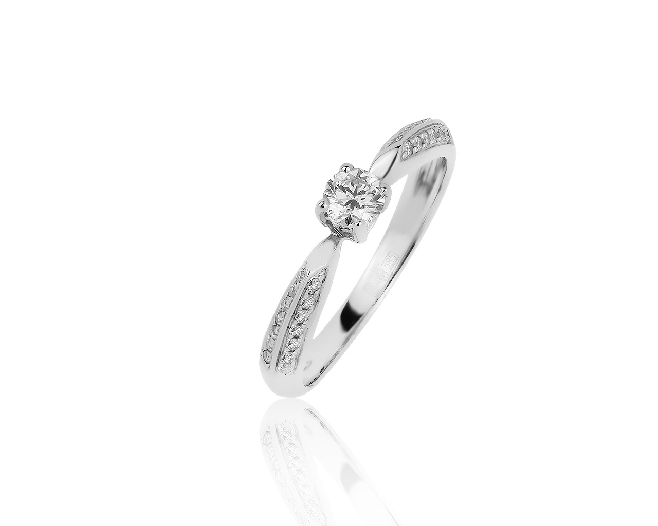 Изящное золотое кольцо с бриллиантами 0.32ct 090419/2 Изящное золотое кольцо с бриллиантами 0.32ct 090419/2