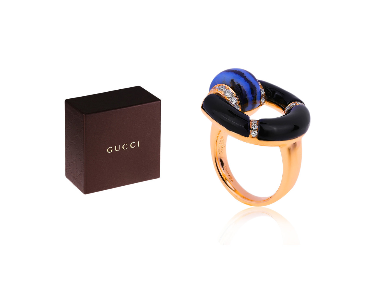 Оригинальное золотое кольцо с бриллиантами 0.50ct Gucci
