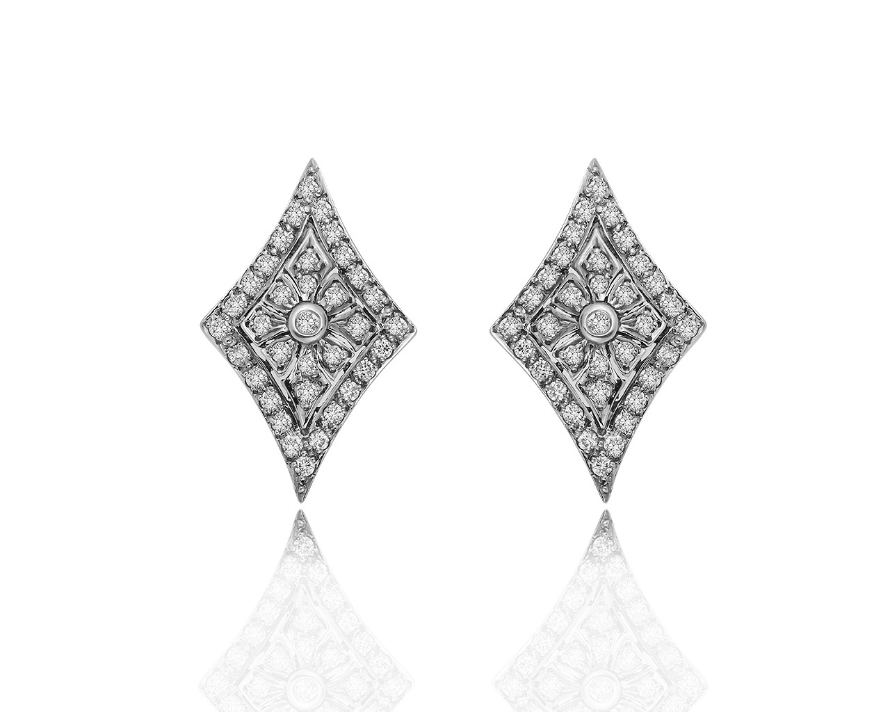 Великолепные золотые серьги с бриллиантами 1.00ct 130719/1