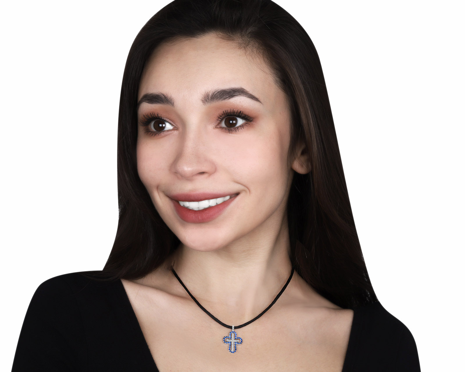 Достойный золотой кулон с сапфирами 0.70ct