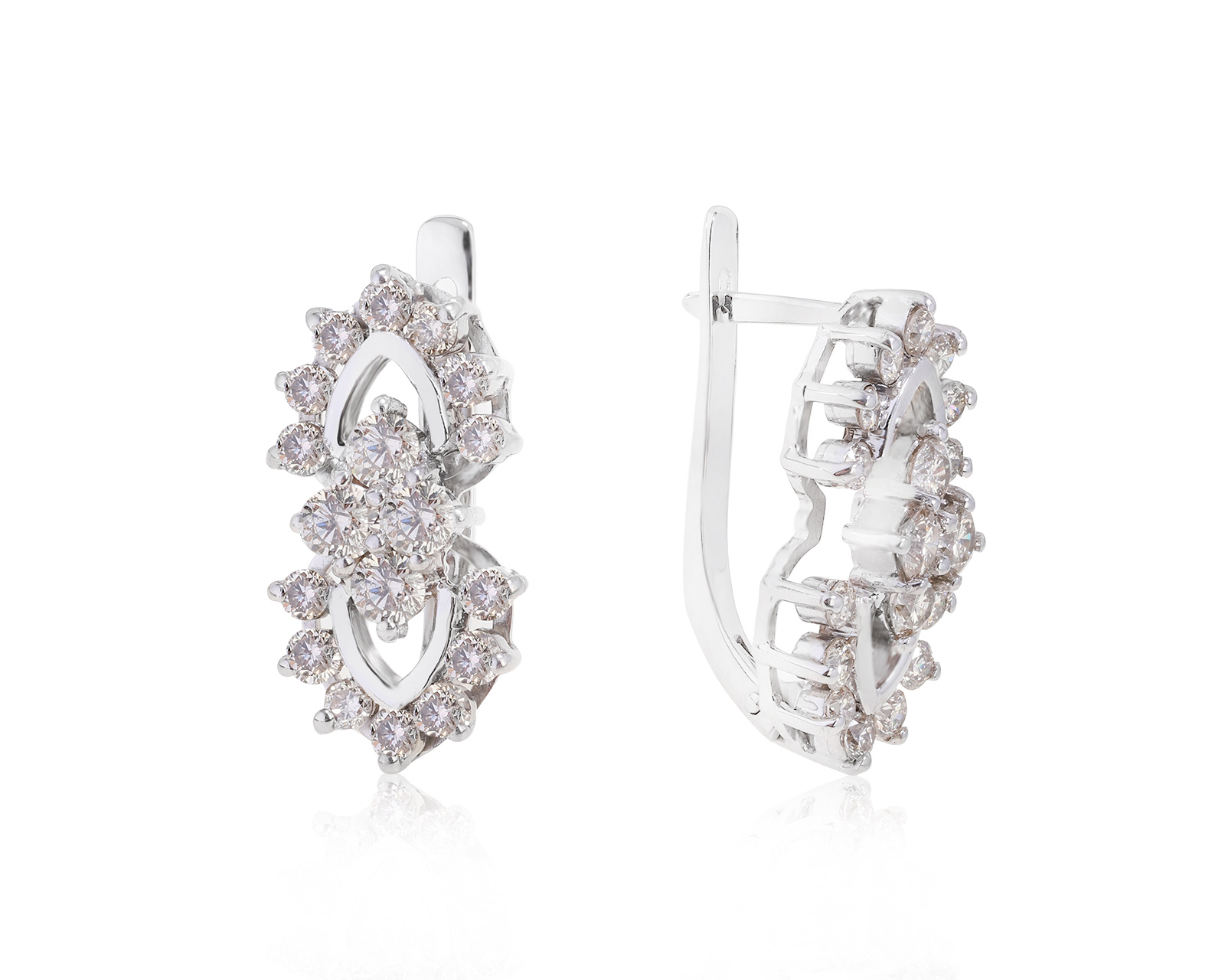 Роскошные золотые серьги с бриллиантами 2.10ct 191021/2