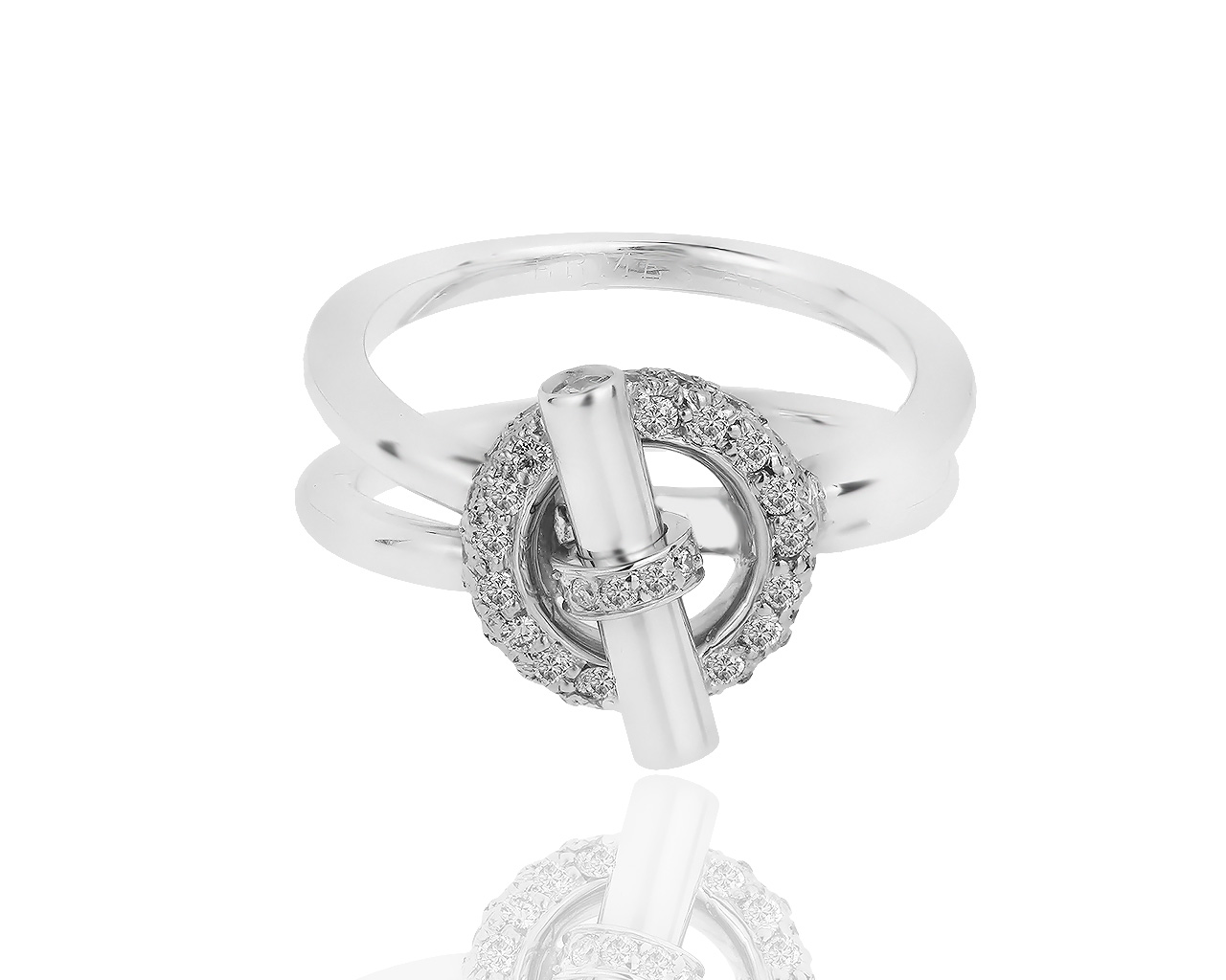 Оригинальное золотое кольцо с бриллиантами 0.12ct Hermes